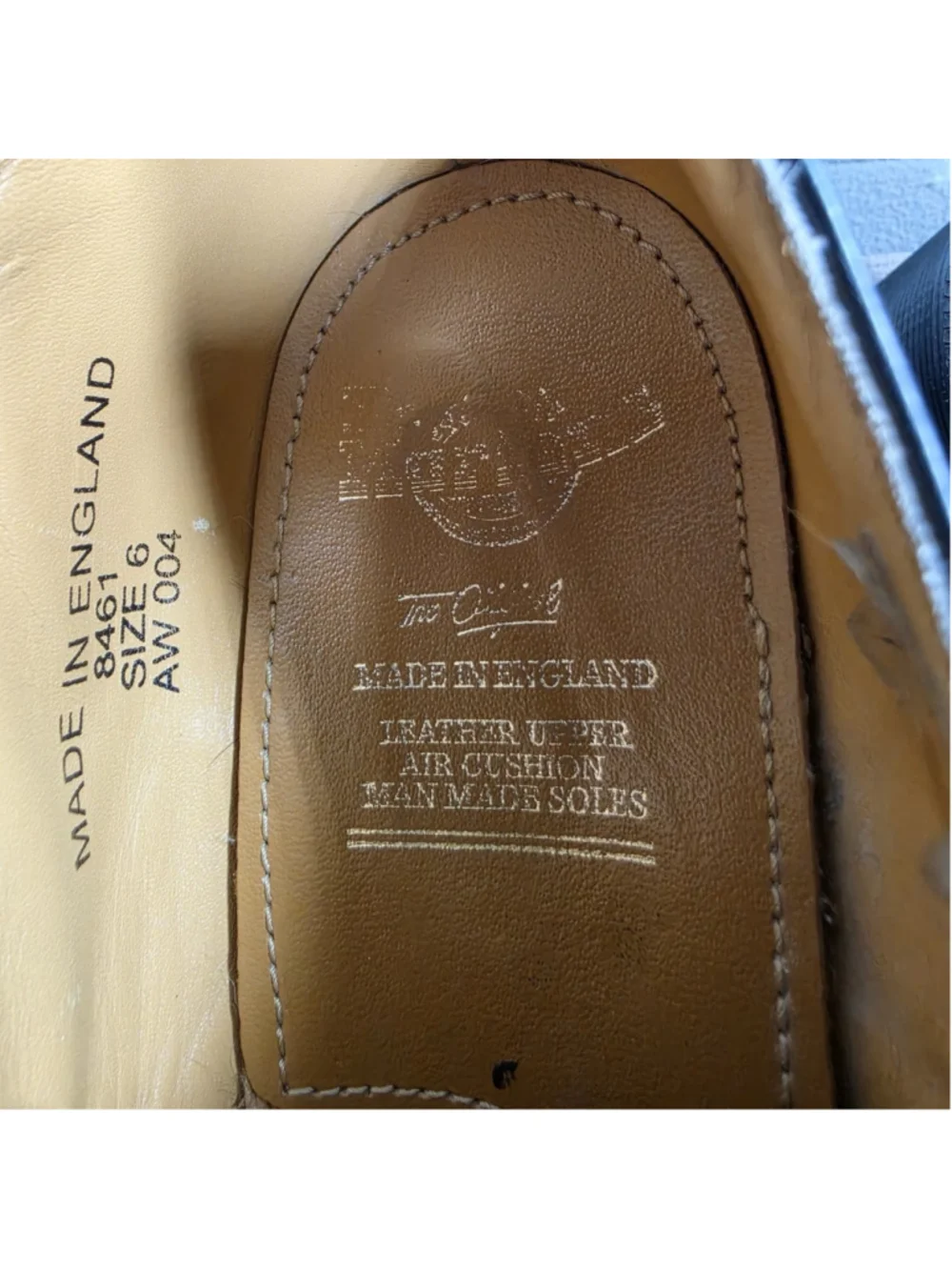 Dr Martens VTG Derby Shoes Women's 6 US Black Leather Chunky 8461 England